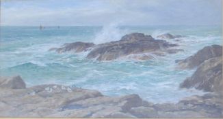 Attributed to William Henry Borrow
Stormy Sea
Oil on Canvas
Initialled and dated 1888
22.