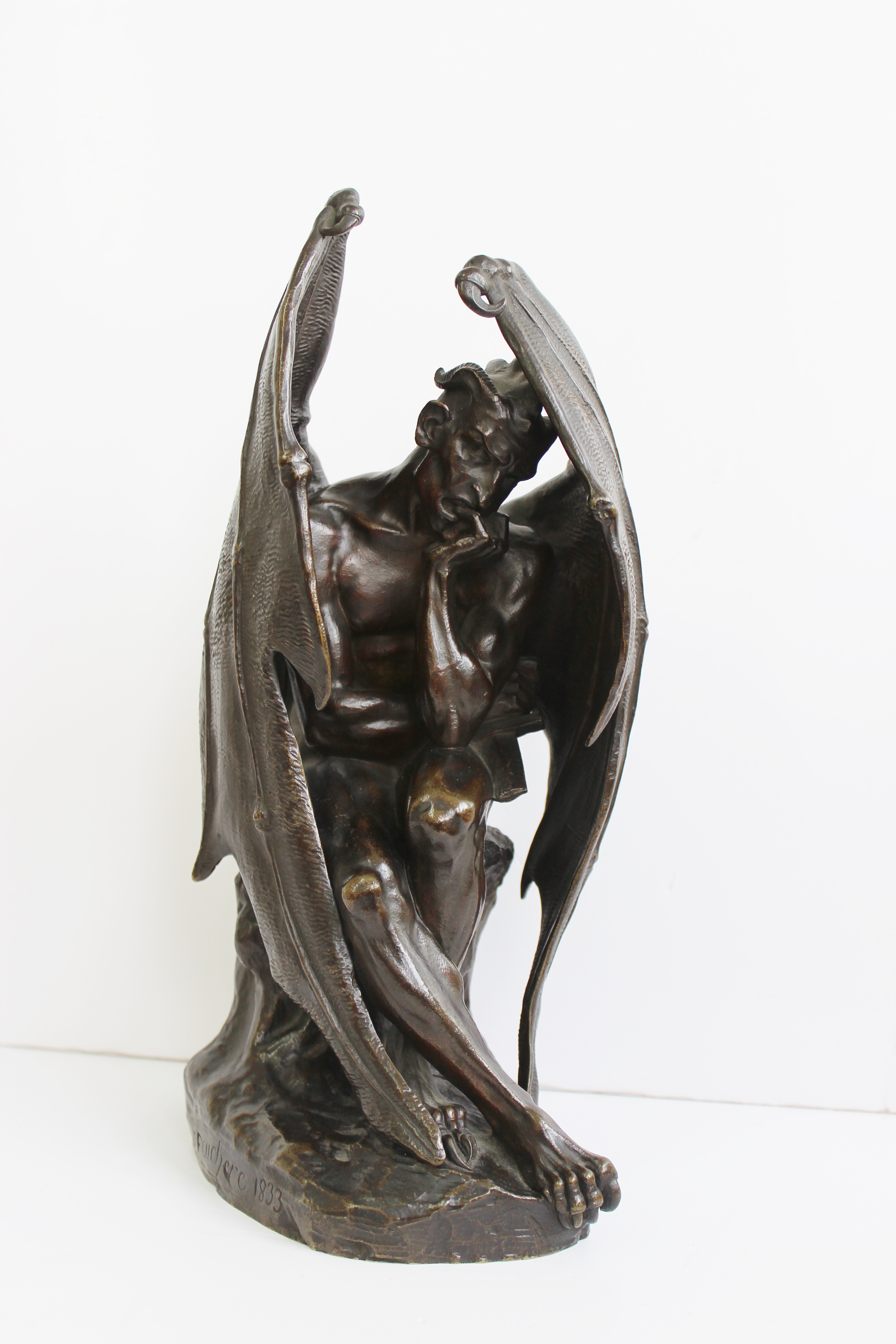 Jean-Jacques Feuchère 1807 - 1852
Satan, L'ange Dechu
Signed and dated: Feuchere 1833
Bronze, - Image 12 of 26