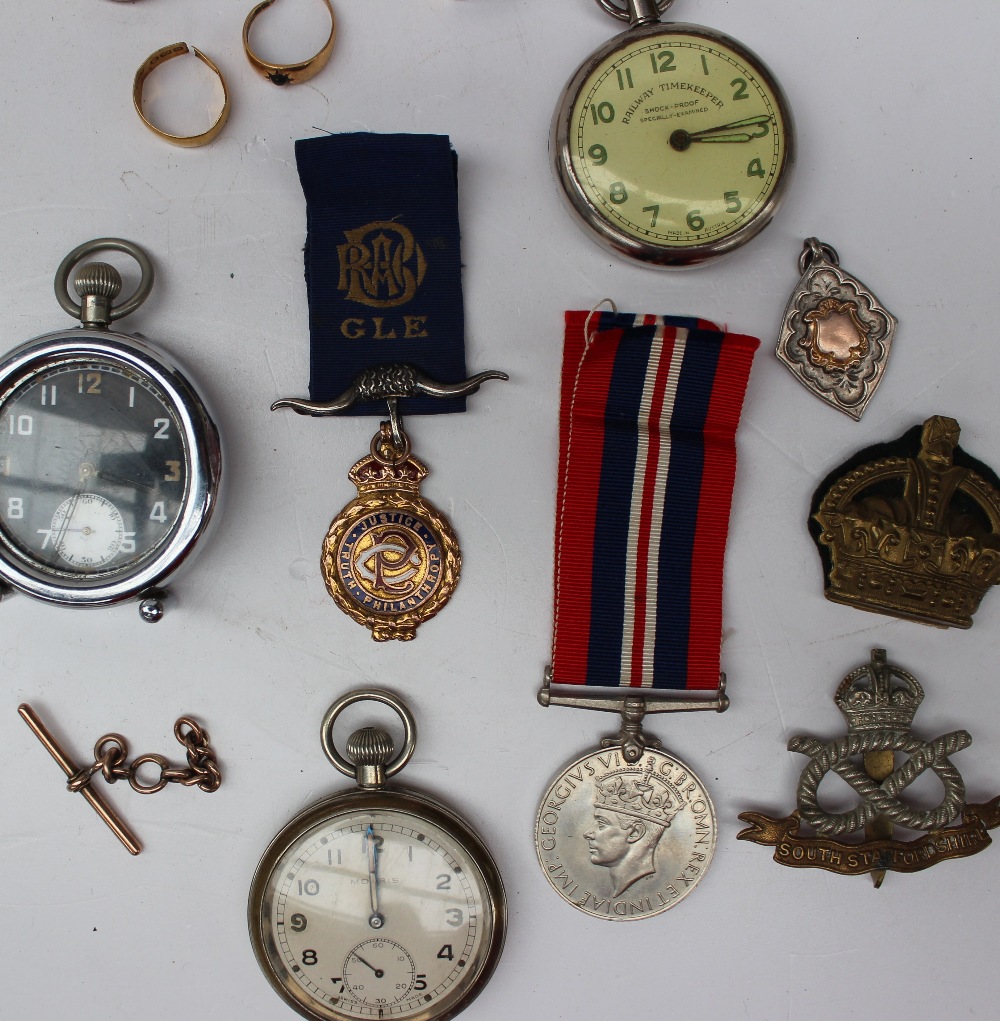 Assorted costume jewellery including a 9ct gold enamel decorated medallion, - Image 2 of 2