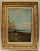 19th Century Continental School
Collecting wood
Oil on board
Indistinctly signed
24 x 16.
