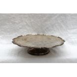 A George VI silver pedestal bowl with a shaped rim on a pedestal foot, Birmingham, 1948,