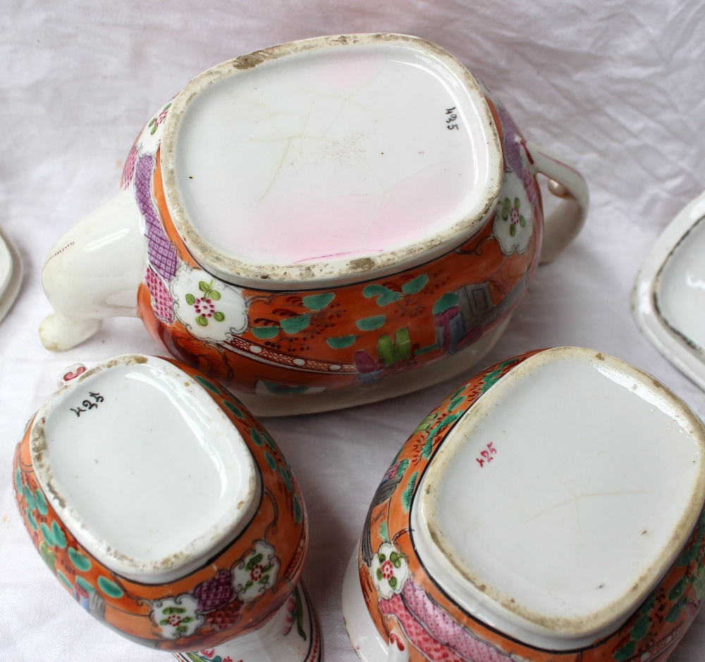 A late 18th century Newhall part tea and coffee service with chinoiserie decoration, - Image 10 of 10