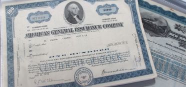 A collection of Stocks and Bonds including American general Insurance Company,