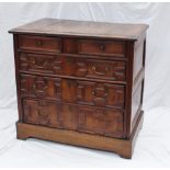 A 17th century & later yew chest,