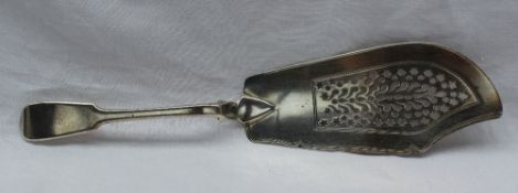 A William IV silver fish slice, with a pierced blade, London, 1836, Joseph & Albert Savory,