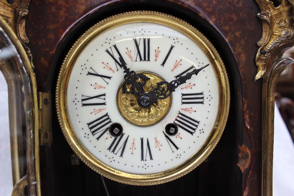 A late 19th century tortoiseshell and ormolu mounted bracket clock, - Image 4 of 7