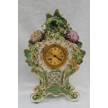A 19th century porcelain mantle clock,
