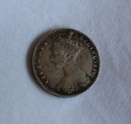 A Victorian 'Godless' Gothic Florin dated 1849