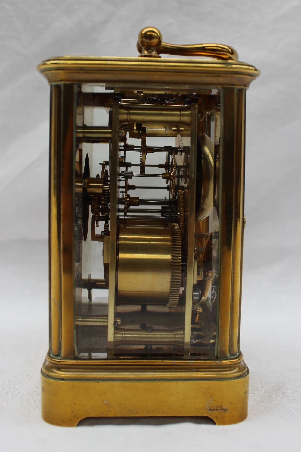 A 19th century French brass carriage clock, - Image 4 of 7