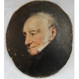 Attributed to Frederick J Scott Head and shoulders portrait of an elderly gentleman Oil on board An