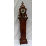 A reproduction continental burr walnut bracket clock, with gilt metal mounts and feet,