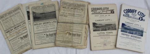 A collection of Cardiff City Football programmes from 1945-1950 (five seasons),