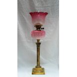 A Victorian Brass oil lamp,