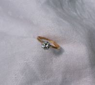 A solitaire diamond ring, the modern brilliant cut diamond approximately 0.