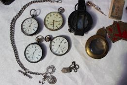 A late Victorian silver open faced pocket watch,
