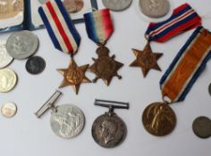 A set of three World War I medals including the 1914-15 star,