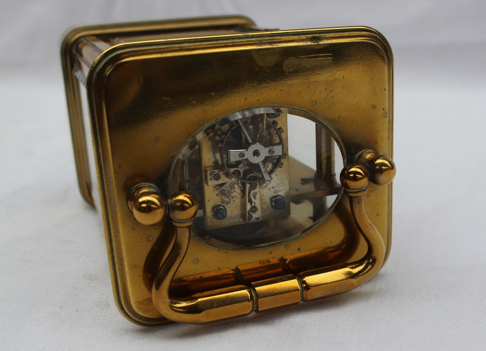 A 19th century French brass carriage clock, - Image 7 of 7