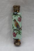 A Victorian Sampson and Mordan silver topped and opaque glass double ended scent bottle,