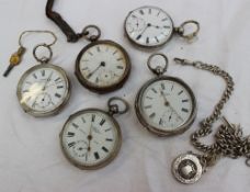 A George V silver open faced pocket watch with an enamel dial,