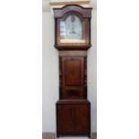 A 19th century oak and mahogany longcase clock,