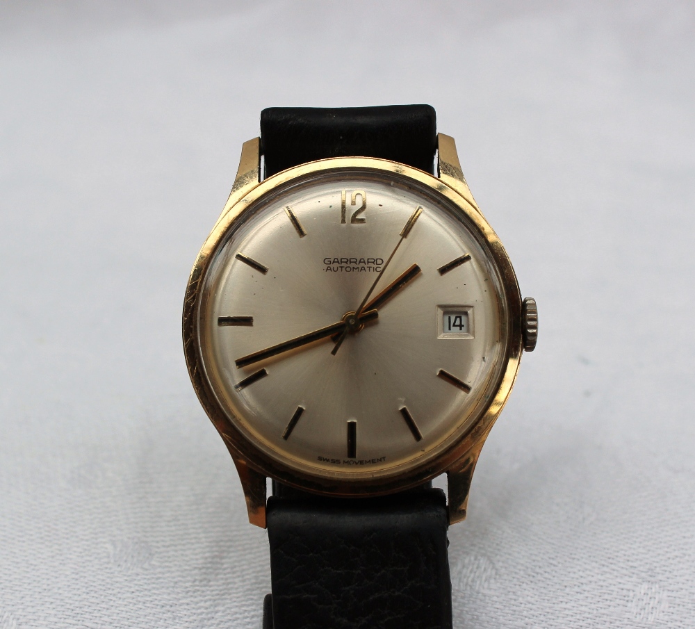 A 9ct yellow gold Gentleman's Garrard automatic wristwatch, with a silvered dial, - Image 2 of 5