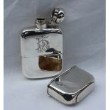 A late Victorian silver hip flask, Sheffield, 1898,