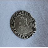 An Elizabeth I silver hammered sixpence dated 1591