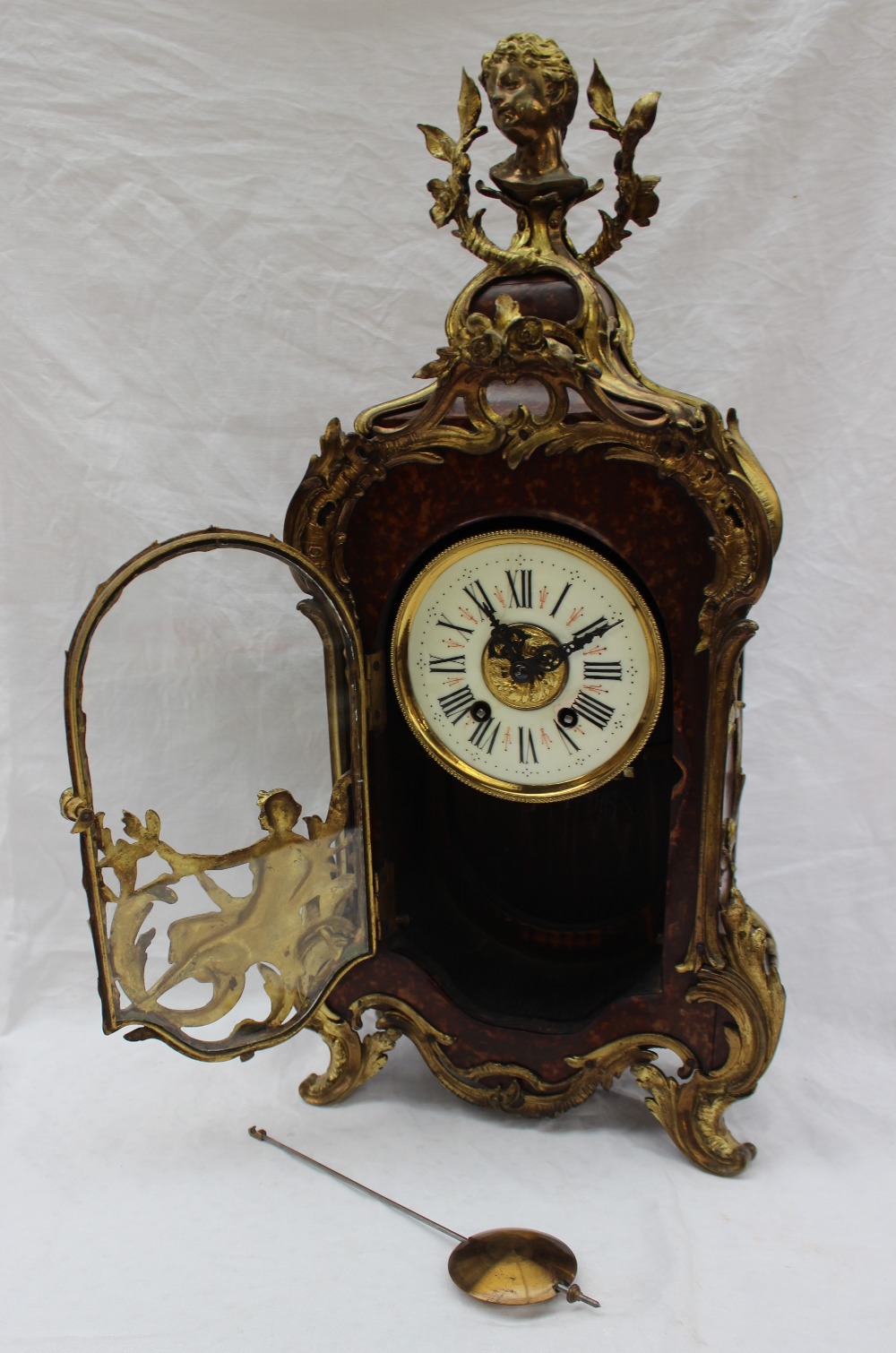 A late 19th century tortoiseshell and ormolu mounted bracket clock, - Image 6 of 7