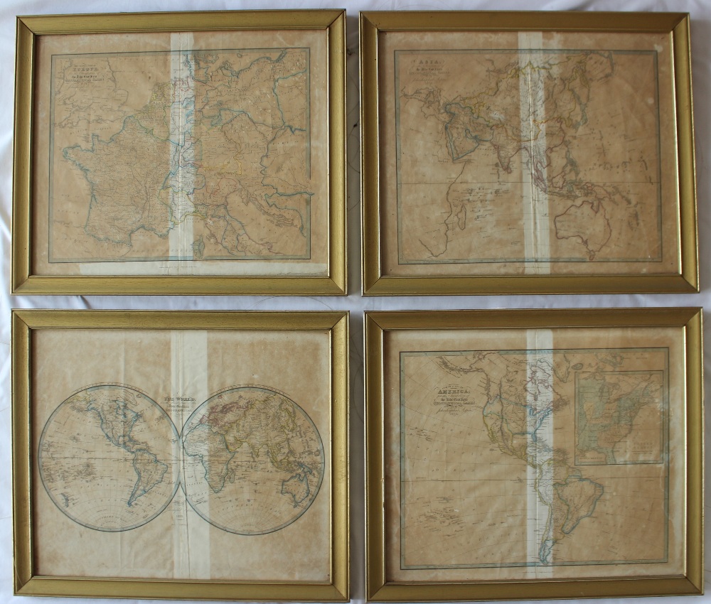 A set of four maps including North and South America for the elucidation of the Abbe Gaultier's