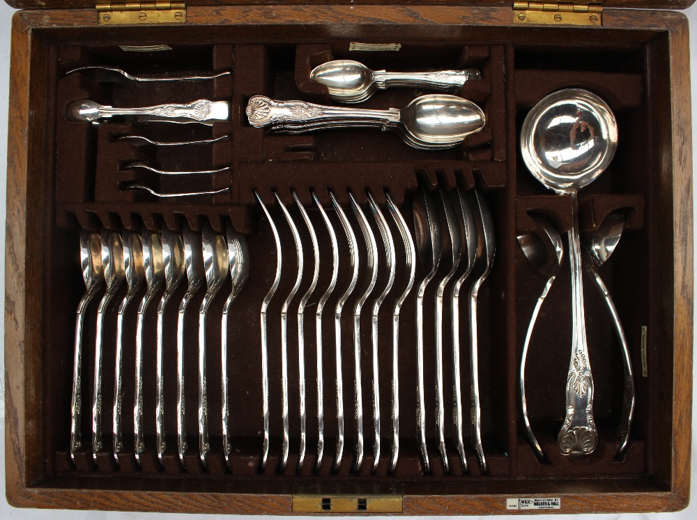 A Walker & Hall Ltd electroplated Kings pattern flatware service, setting for eight, - Image 3 of 4