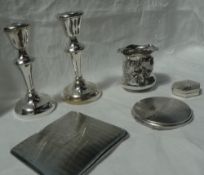 A pair of Elizabeth II silver desk candlesticks, Birmingham, 1959, 11.