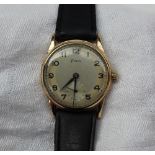 A gentleman's 9ct yellow gold Timor wristwatch,