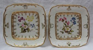 A pair of Swansea porcelain square dishes,