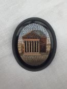 A micromosaic panel possibly depicting the Pantheon in Rome, 3cm x 2.