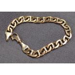 A 9ct yellow gold oval link and bar bracelet,