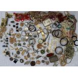 Assorted costume jewellery including bangles, brooches,