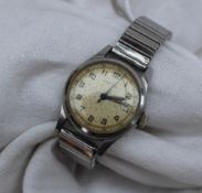 A gentleman's stainless steel longines wristwatch, the dial with Arabic numerals,