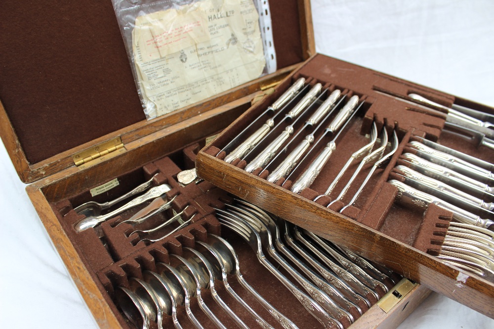 A Walker & Hall Ltd electroplated Kings pattern flatware service, setting for eight,