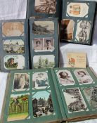 Three postcard albums, containing circa 200 postcards including views of Brighton, Morriston,