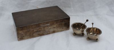 A George VI silver cigarette box, Birmingham,