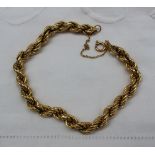 An 18ct yellow gold rope twist bracelet,