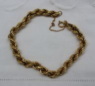 An 18ct yellow gold rope twist bracelet,