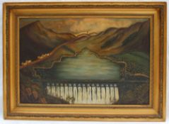 19th century British School A Welsh valley Oil on canvas Indistinctly signed 38.5 x 58.