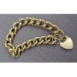 A 9ct yellow gold bracelet with twisted oval links and a padlock clasp, approximately 52.