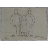 Jack Jones "Sketch for family group" Pencil Sketch Initialled, inscribed and dated 1/2/75 12.5 x 17.