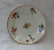 A Swansea porcelain plate, with a single gilt edge,