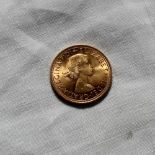 An Elizabeth II gold sovereign dated 1959