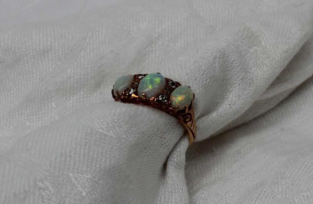 An opal and diamond dress ring, - Image 2 of 4