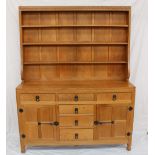 A Robert Thompson of Kilburn "Mouseman" oak dresser and rack,