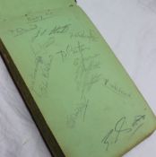 An autograph album, from the 1940's, mainly sporting stars including Roy Roberts, W.E.